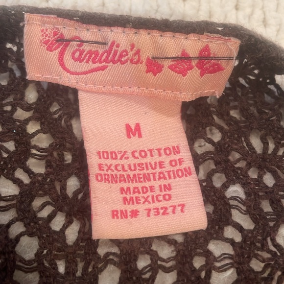 Vintage Y2K candies crochet bolero shrug sweater embellished beaded cap sleeves - Picture 4 of 7